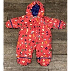 Columbia One Piece Snowsuit Baby DOWN FILL Winter Woodland Animals Size 6M